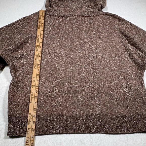 Christopher Banks womens 1X snowflake mocha mousse cowl neck cotton blend soft - Picture 11 of 12